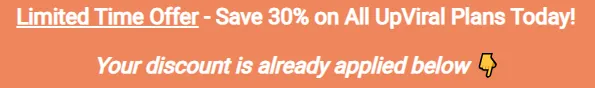 Upviral 30% discount